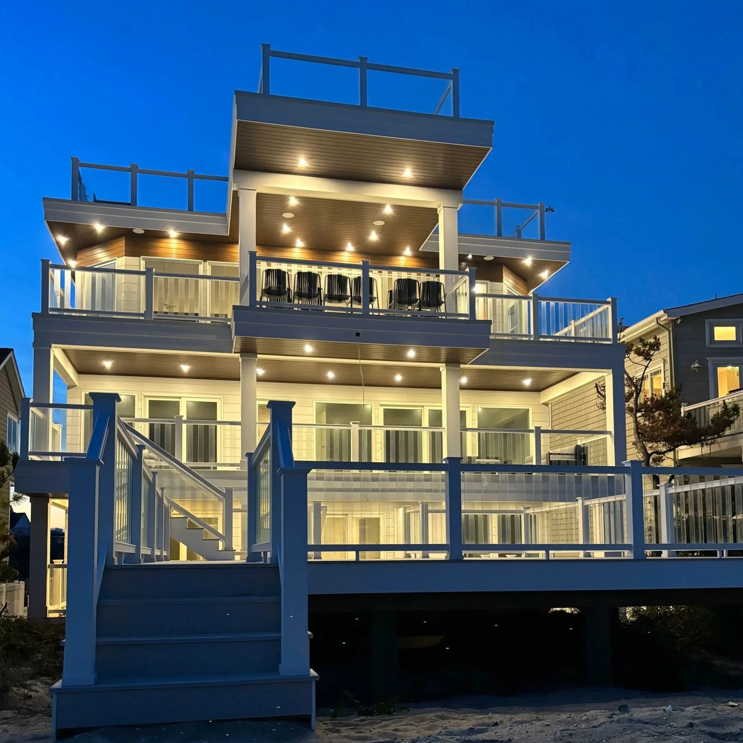 Nardini Custom Builders five story ocean front home build in Surf City, NJ.