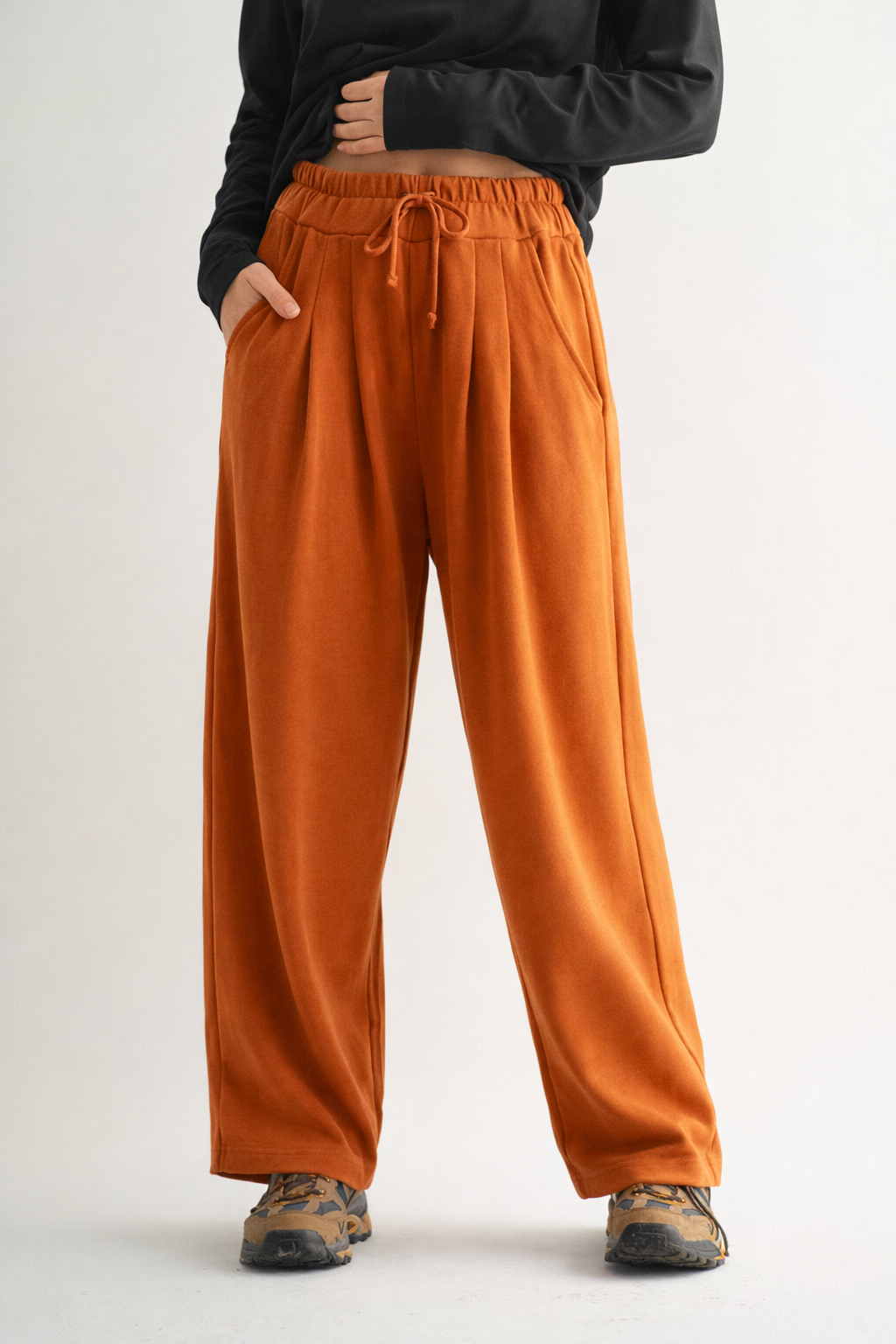 Dune Drift Cotton Blend Wide Leg Pants Women's (Burnt Amber)