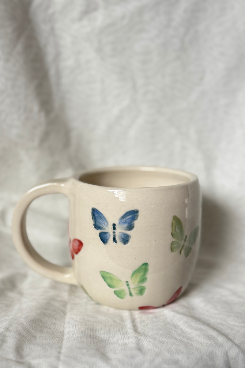butterfly garden mug