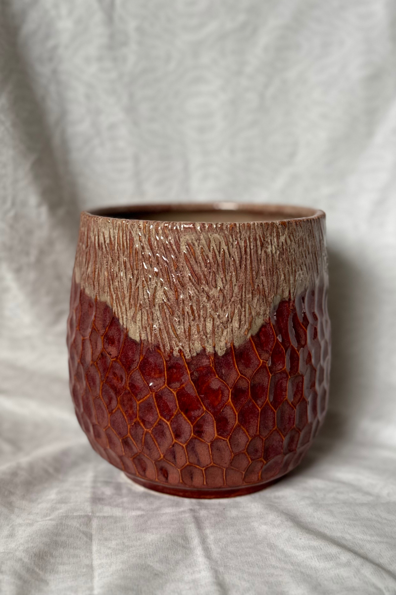 plum textured vase