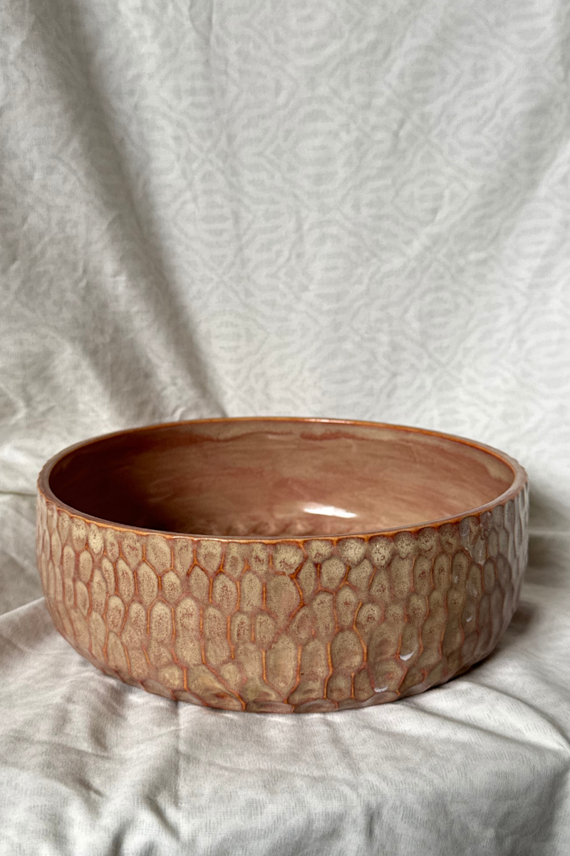peach textured bowl