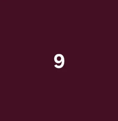 Number 9 on a dark red background.