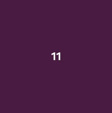 The number 11 displayed on a purple background.