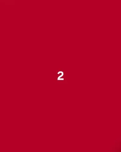 Red background with a white number 2 in the center.