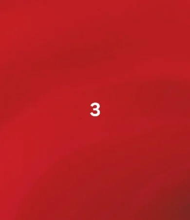 Red background with the number 3 in white in the center.