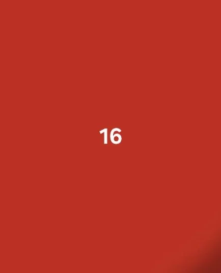 Red card with the number 16 in white text.
