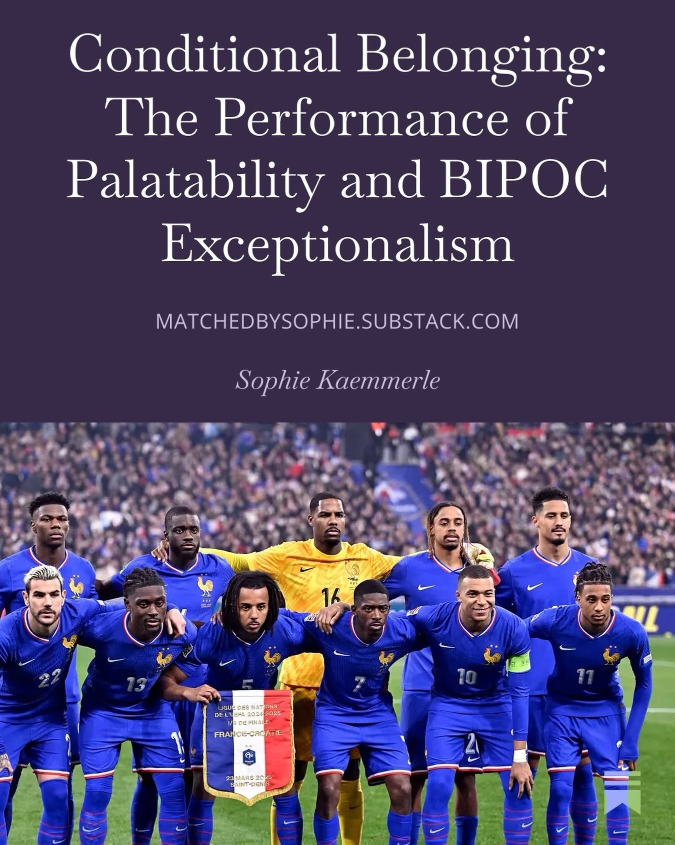 🇫🇷🇫🇷🇫🇷🇫🇷🇫🇷

For real though this one matters. BIPOC exceptionalism exists in dating just as much as it exists in sports. And I bet you&rsquo;ve experienced it.

Read my latest in the link in my bio.

#substack #worldcup2026 #datingadvice #b