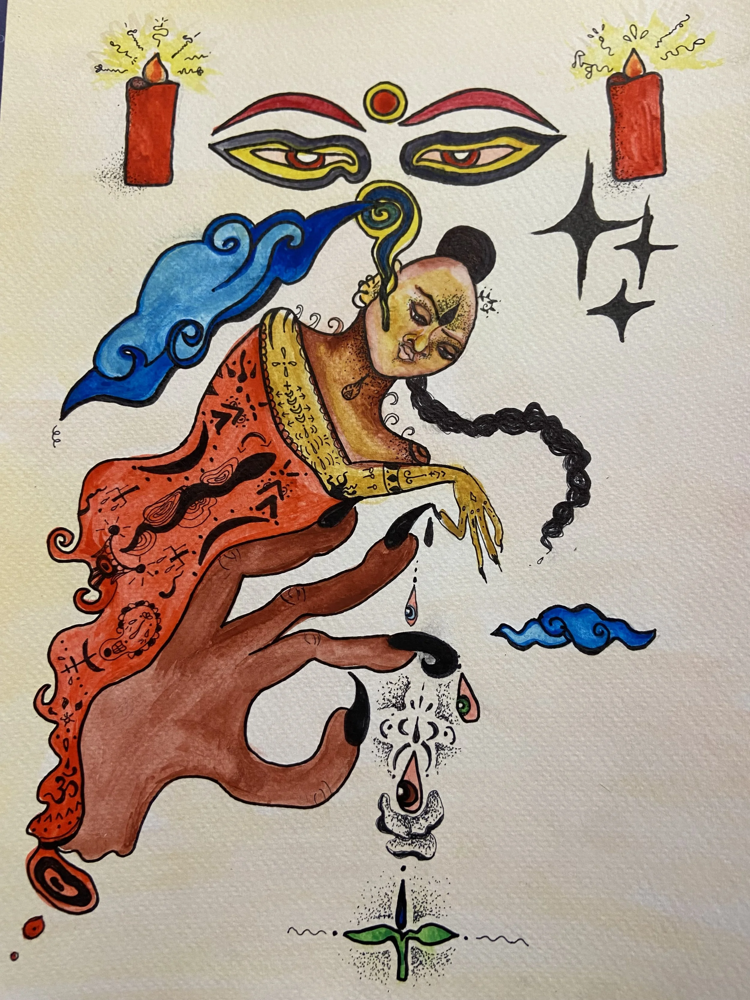 12x9 watercolor and ink 