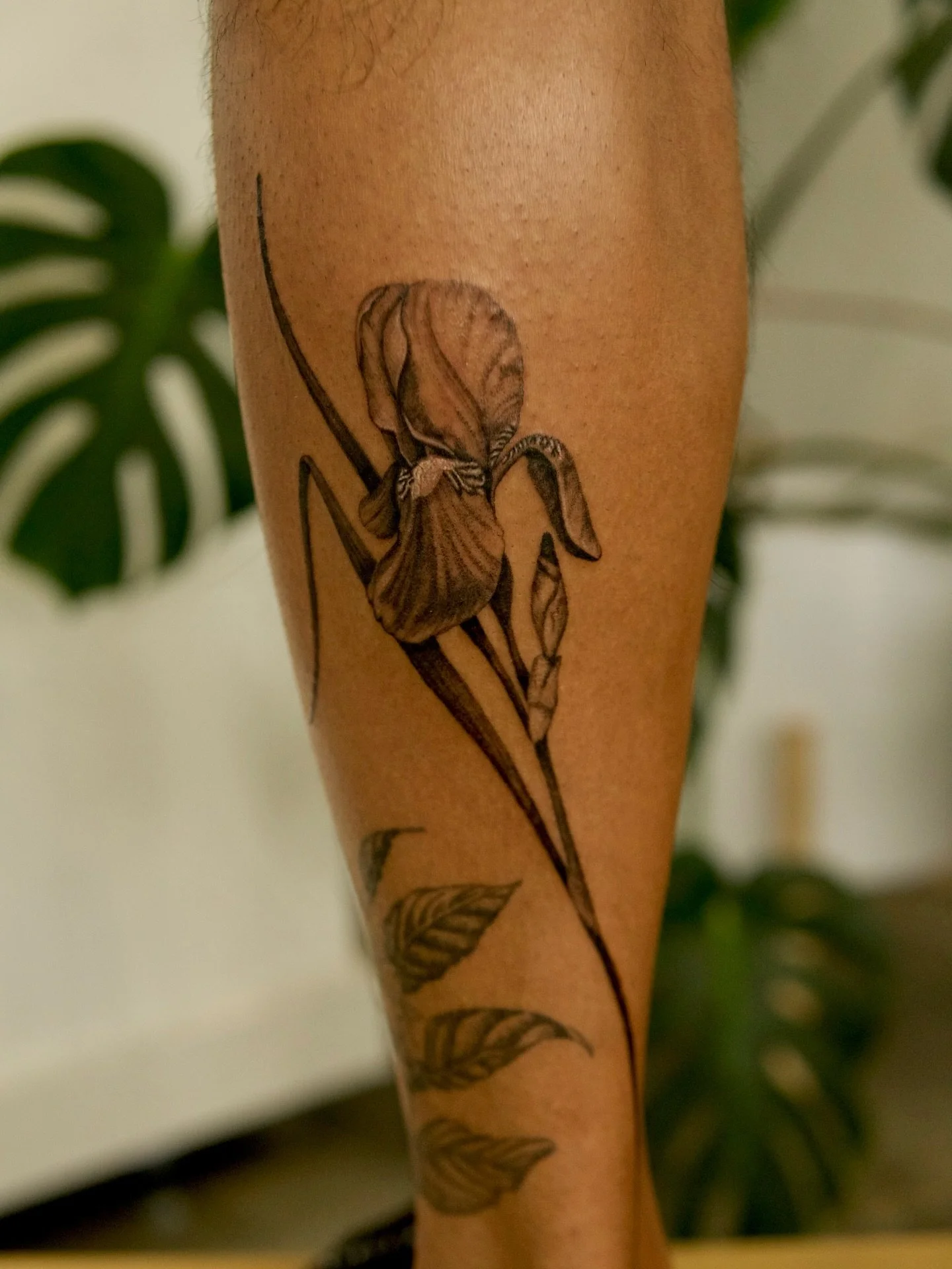 Iris for my co-apprentice (and tattoo bestie) @tuyo.tattoo ! Absolutely love the flow of this piece and how much the whites pop. Would love to work on some more large scale, wrapping floral!