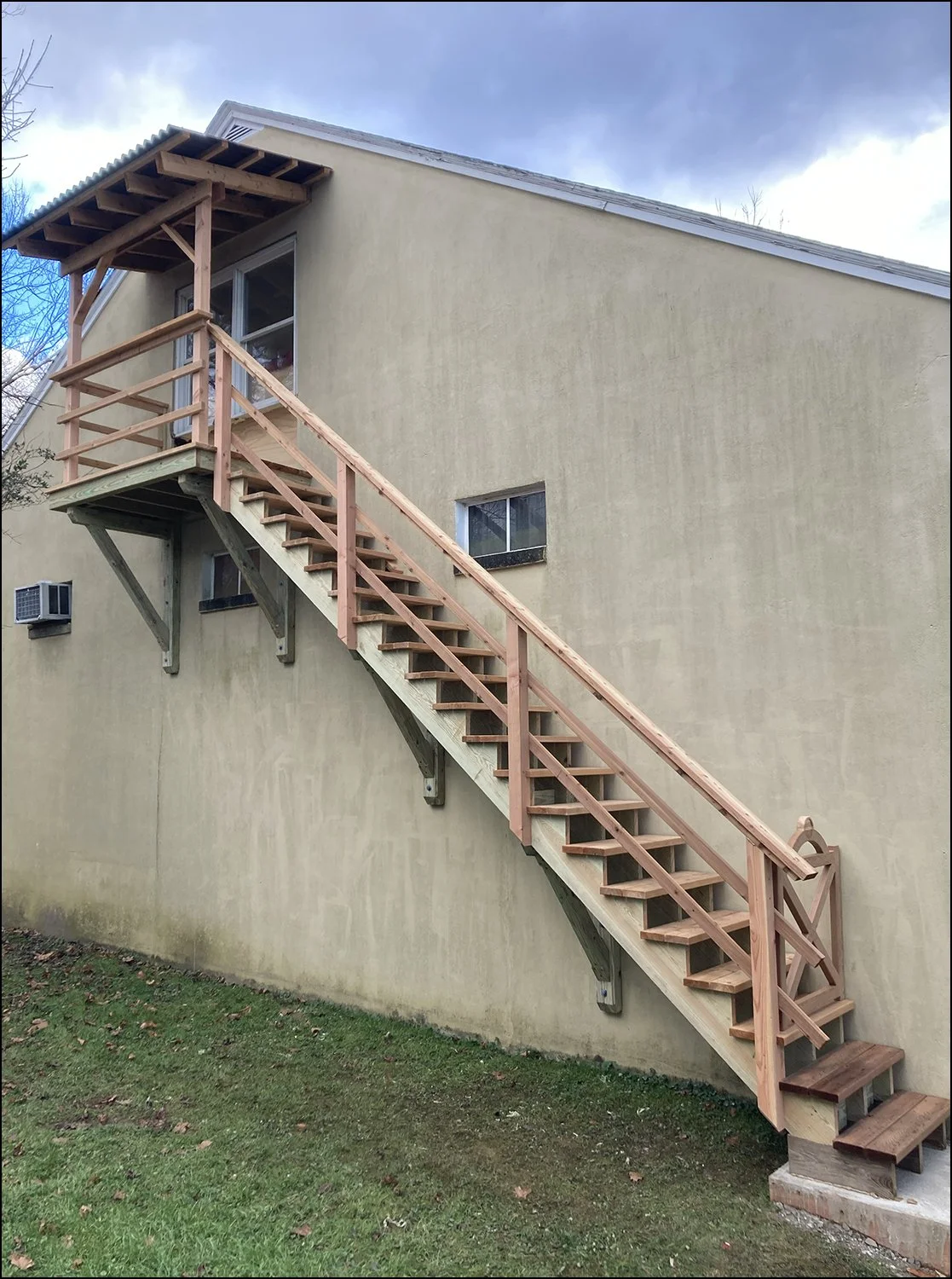 Outdoor staircase, Porch, and Gate