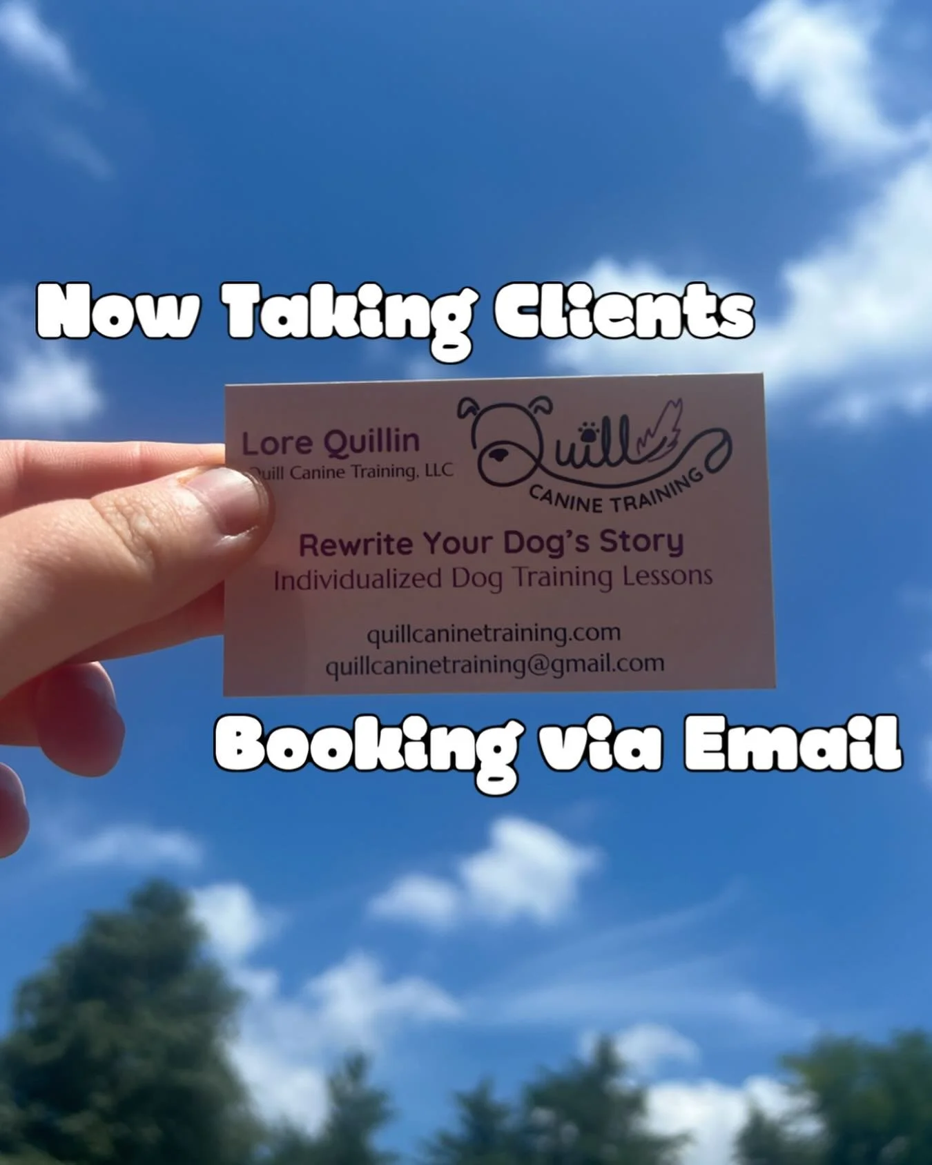 I&rsquo;m so excited to announce that I am now booking clients, with sessions starting in August!

Whether you just brought home a new puppy or rescue, or you have a dog with some habits to unlearn, I am here to help! If you&rsquo;re interested, plea