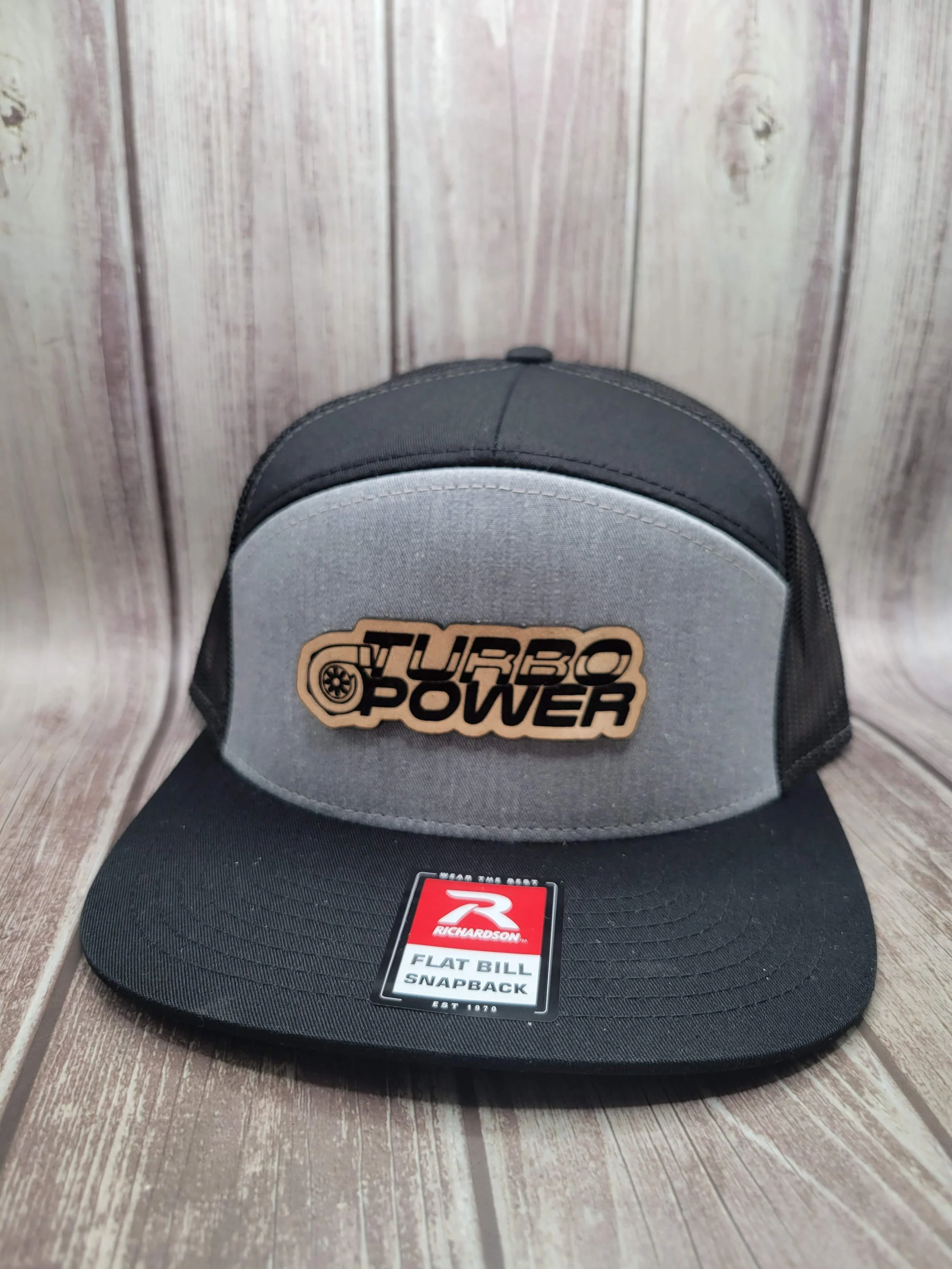 Custom Leather Patch Richardson 168 7P Trucker Hat