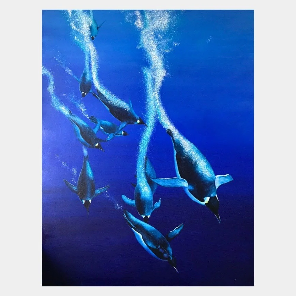 Schwimmende Pinguine