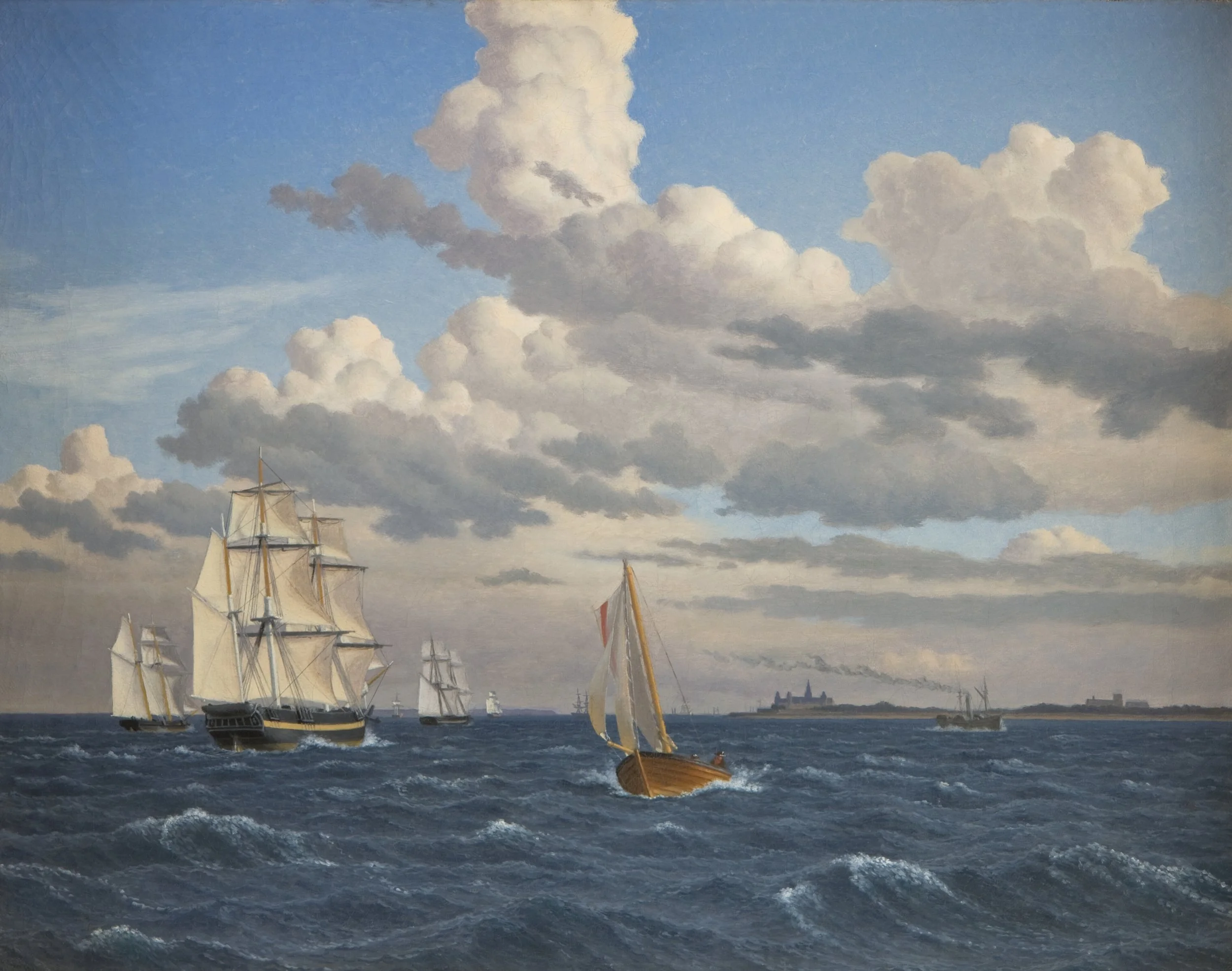 Boats sailing in the ocean, from Statens Museum for Kunst