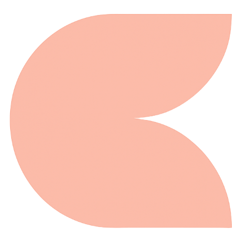 Forma abstracta de color rosa que se asemeja a un pétalo o una hoja