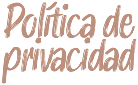 Texto que dice 'Política de privacidad' en letra cursiva de color marrón.