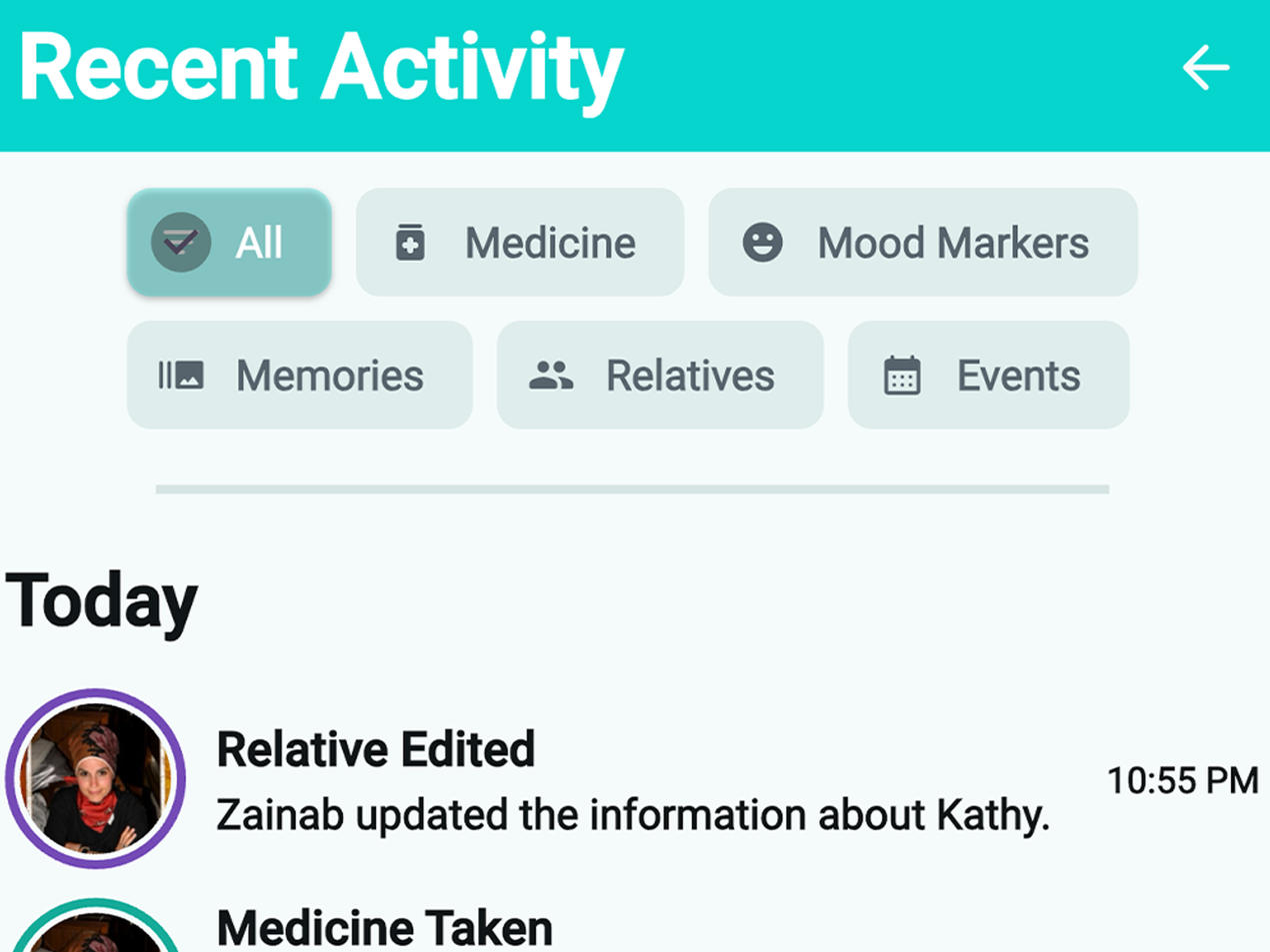 Care Activity History