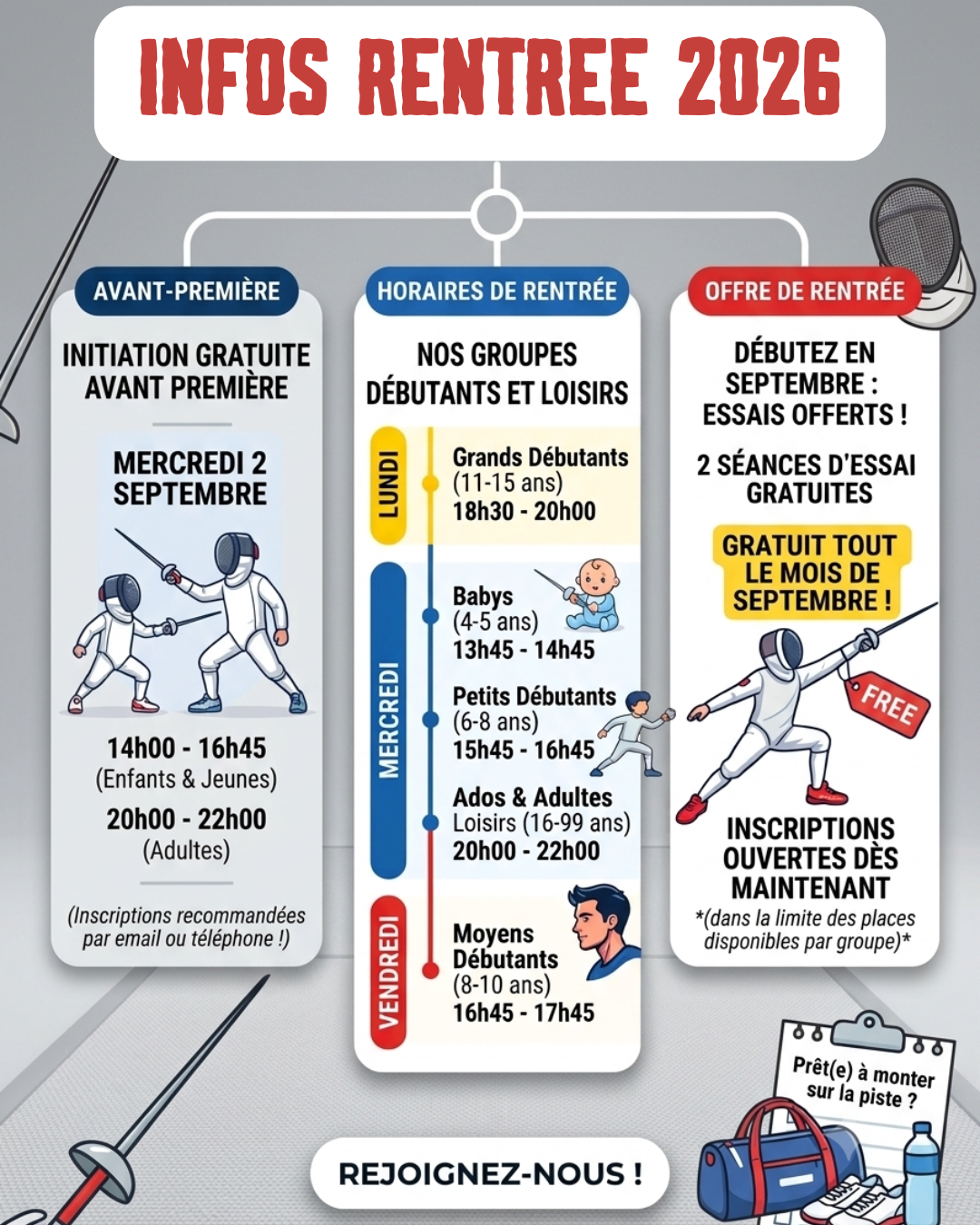 INFORMATIONS RENTRéE SEPTEMBRE 2026