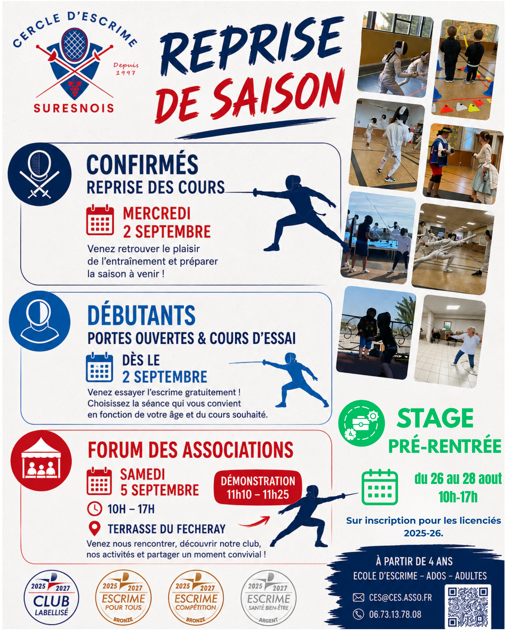 ⚔️ LA RENTRÉE APPROCHE AU CERCLE D’ESCRIME SURESN0IS !