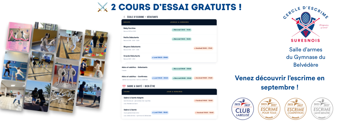 eNVIE DE FAIRE DE L’ESCRIME ?
