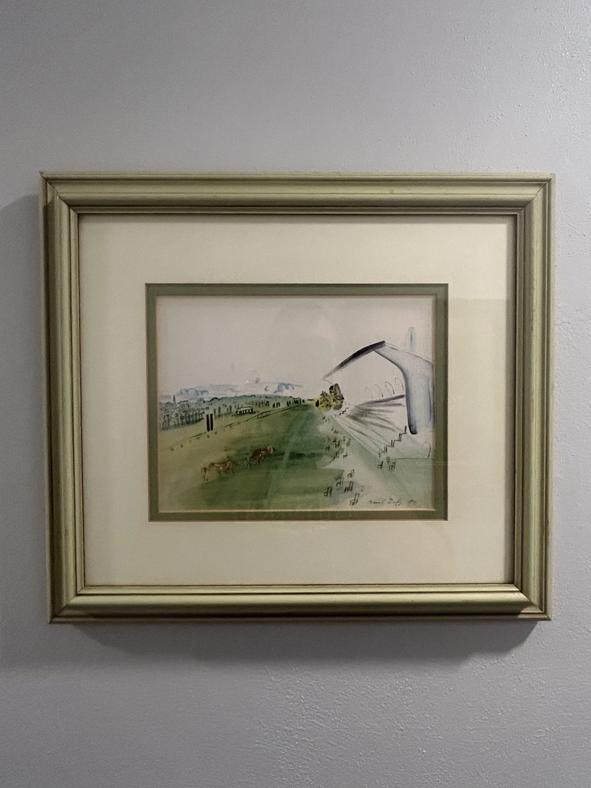 Framed Raoul Dufy Print – Horse Racing Scene, 1941