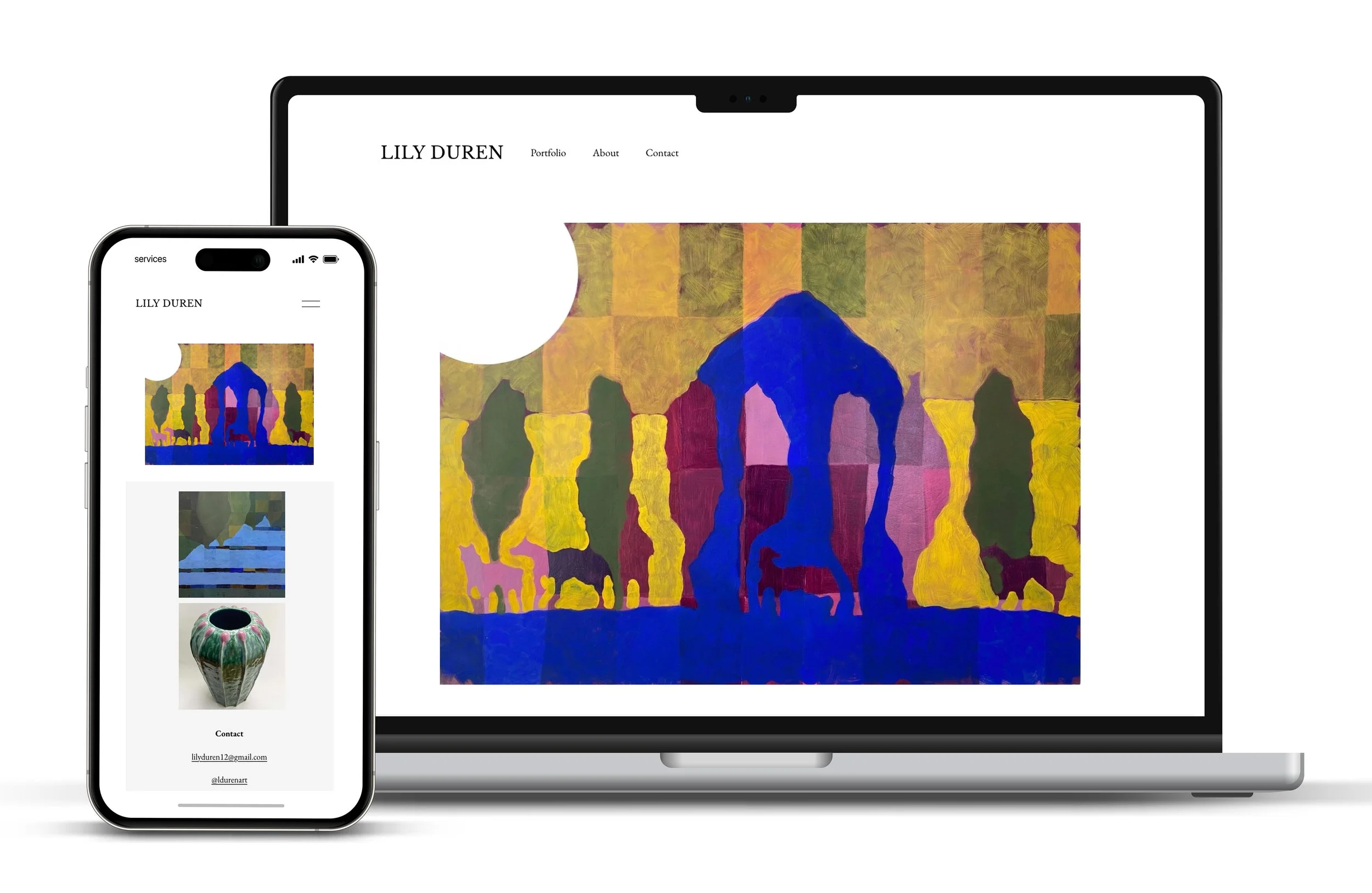 Simple portfolio website for Brooklyn based artist. See full site at www.lilyduren.com.