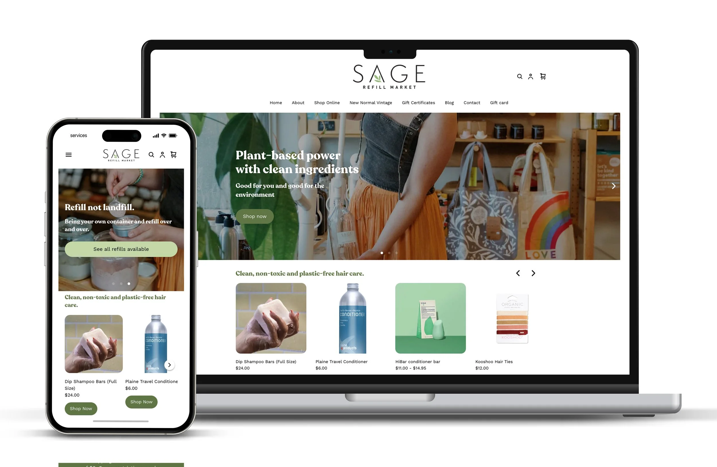 Retail website for local refill shop in Nashville. See full site at www.sagerefillmarket.com.