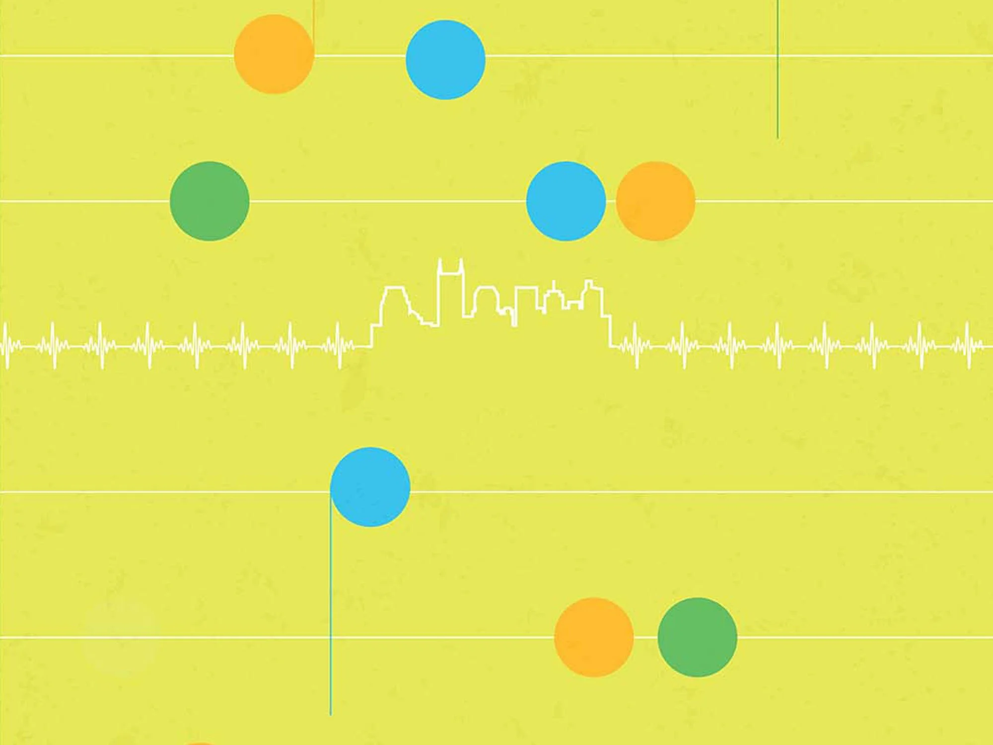 Illustration for the collaboration of VUMC, medicine, and Music City (Nashville)