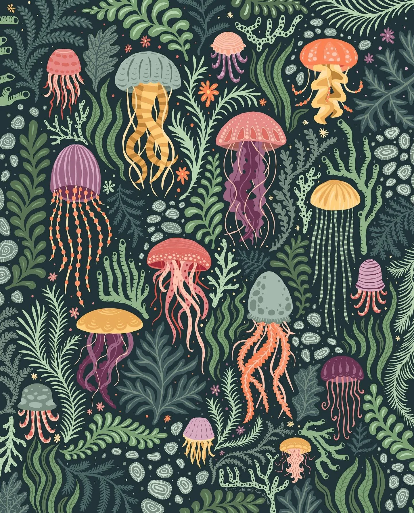 Jellyfish in the Seaweed. A whimsical illustration designed to be a puzzle. 

Looking for recommendations on a company that will print high quality puzzles AND put them in high quality boxes, to sell on my website.

#puzzletime #jellyfishes