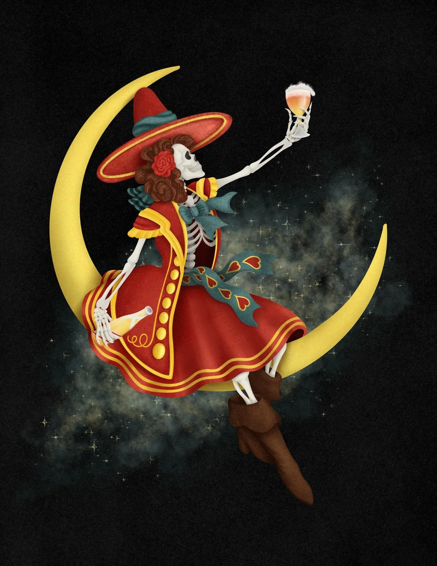 Sometimes I make drawings for grown-ups, too. 💃
Like this skeletal rendition of the Miller High Life Girl.
I love how this one turned out, a lot ✨

#millerhighlife #millerhighlifegirl #millertime #illustrationnow #adobefrescoillustration