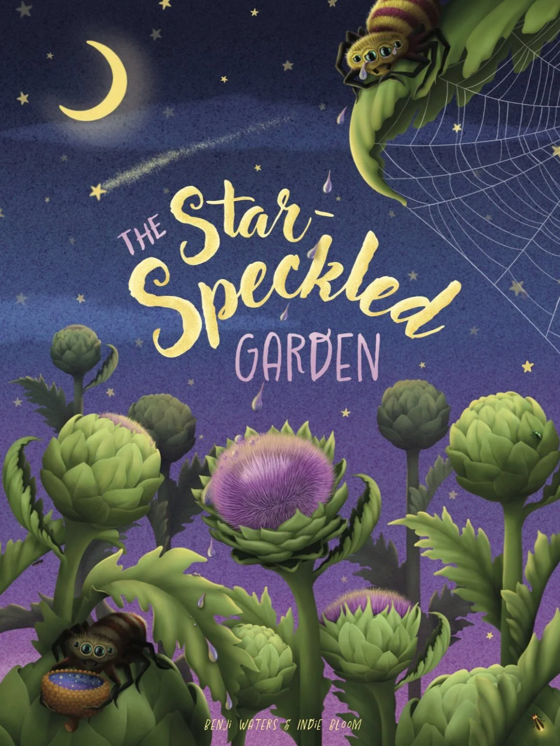 Cover illustration for @starspeckledgarden - a hopeful new picture book about two lost and lonely spiders on a whimsical journey to finding self-love. NOW AVAILABLE for pre-order on Amazon! ✨✨✨✨ (Link in bio)