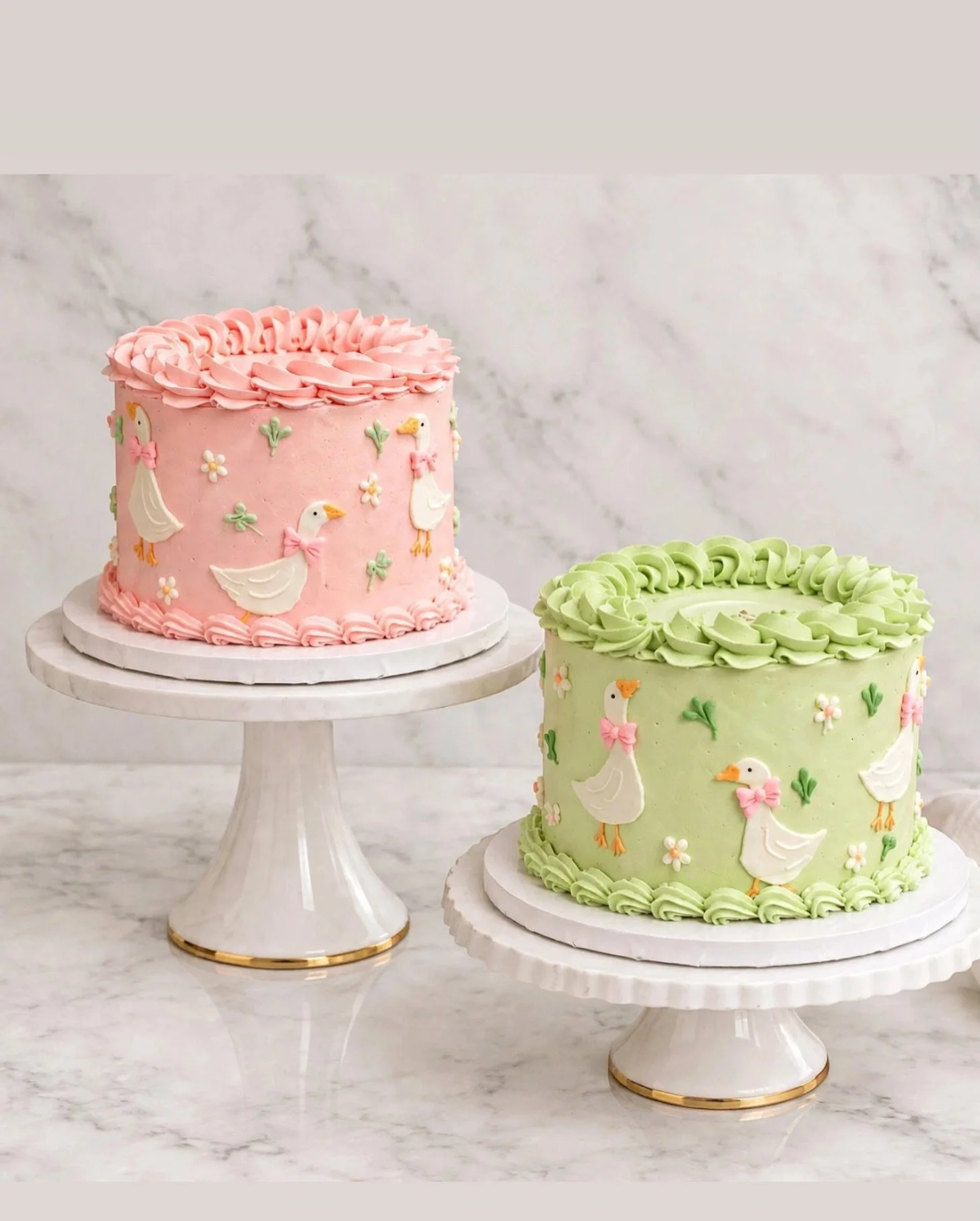 2 cakes. 2 Flavors. One Birthday!  First Birthday celebrations with Two delicious cakes. #butterscotchcake with crunchy nutte praline and #rosepistachiocake . Delicious, bold flavors that are a sure hit. #firstbirthdaycake 

🎉Theme: One Silly Goose!