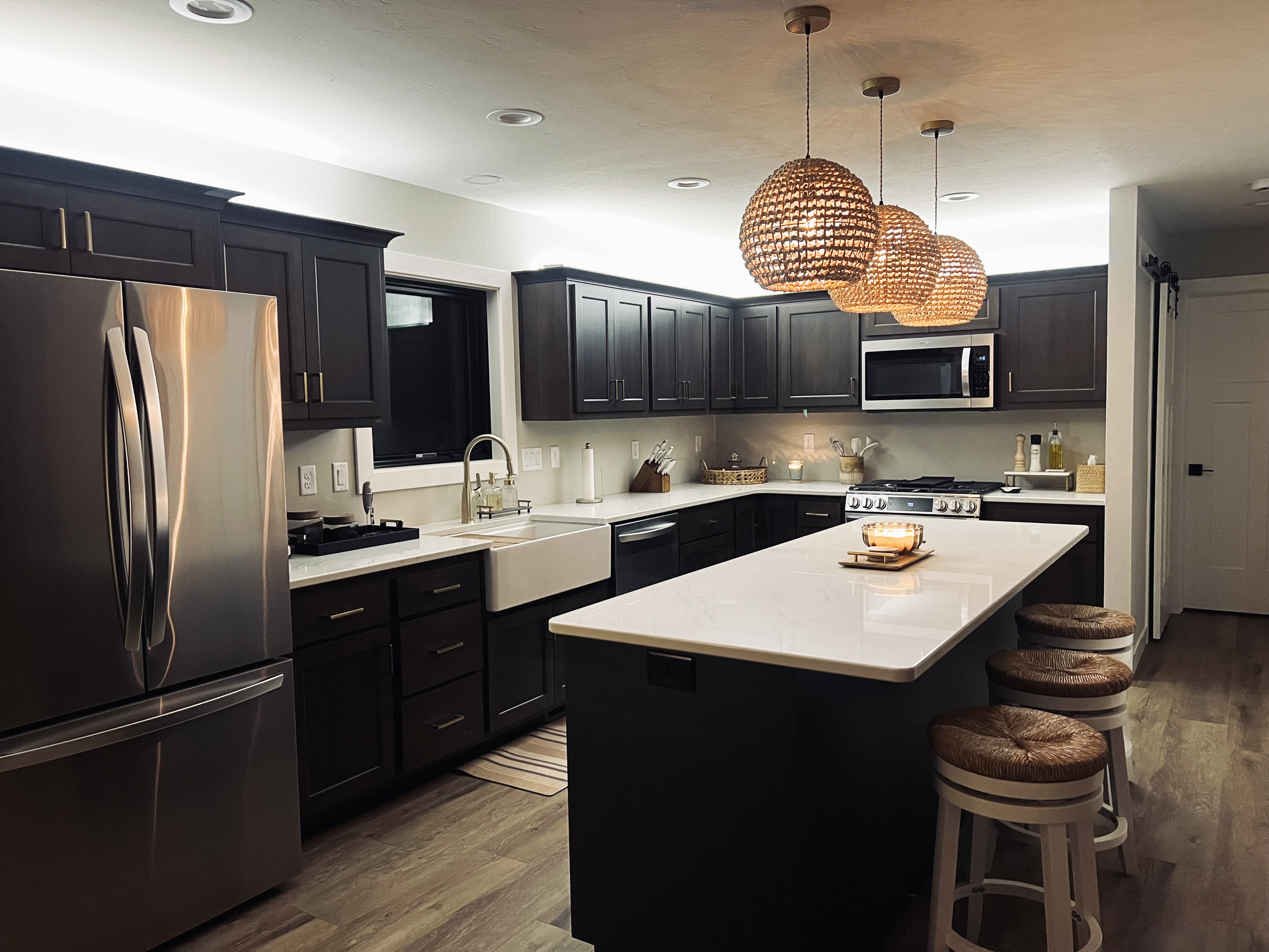 A modern, chic kitchen.