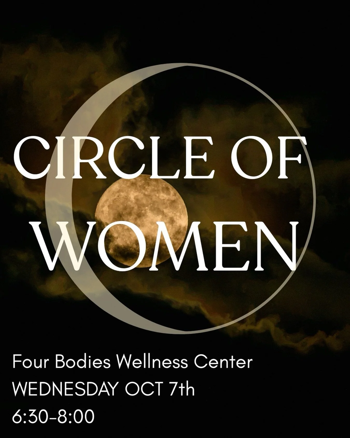 We circle a little earlier this month 🌒

Join @bodies_of_the_earth and @magduh90 for circle of women- our monthly women&rsquo;s circle. 

Show up just as you are and be held by the village we were meant to have. 

See you then ❤️