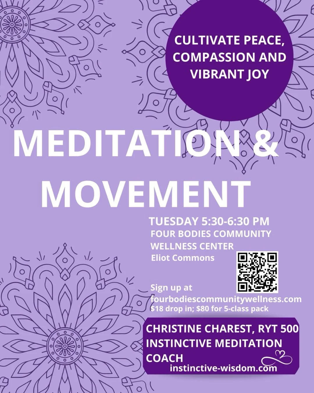 We&rsquo;re excited to welcome Christine of Instinctive Wisdom to Four Bodies!

Christine offers a thoughtful approach to meditation, helping you reconnect with your body&rsquo;s natural ability to relax, find stillness, and cultivate a deeper sense 