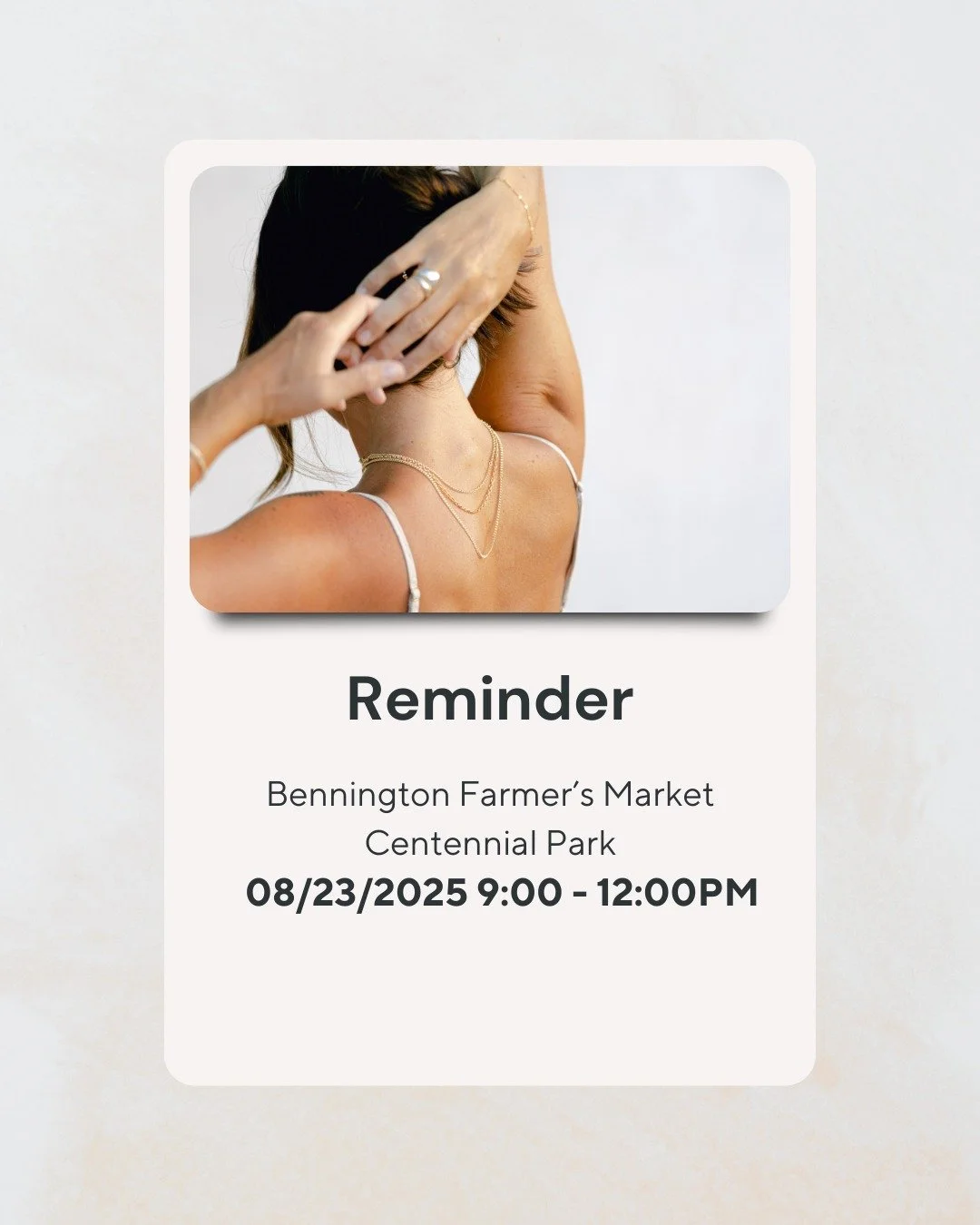 ✨ TOMORROW at the Bennington Farmer&rsquo;s Market ✨

Rosie Ruth will be there with her beautiful permanent jewelry &mdash; the dainty, everyday pieces you literally never have to take off. 💫

It&rsquo;s the perfect chance to get linked with a besti