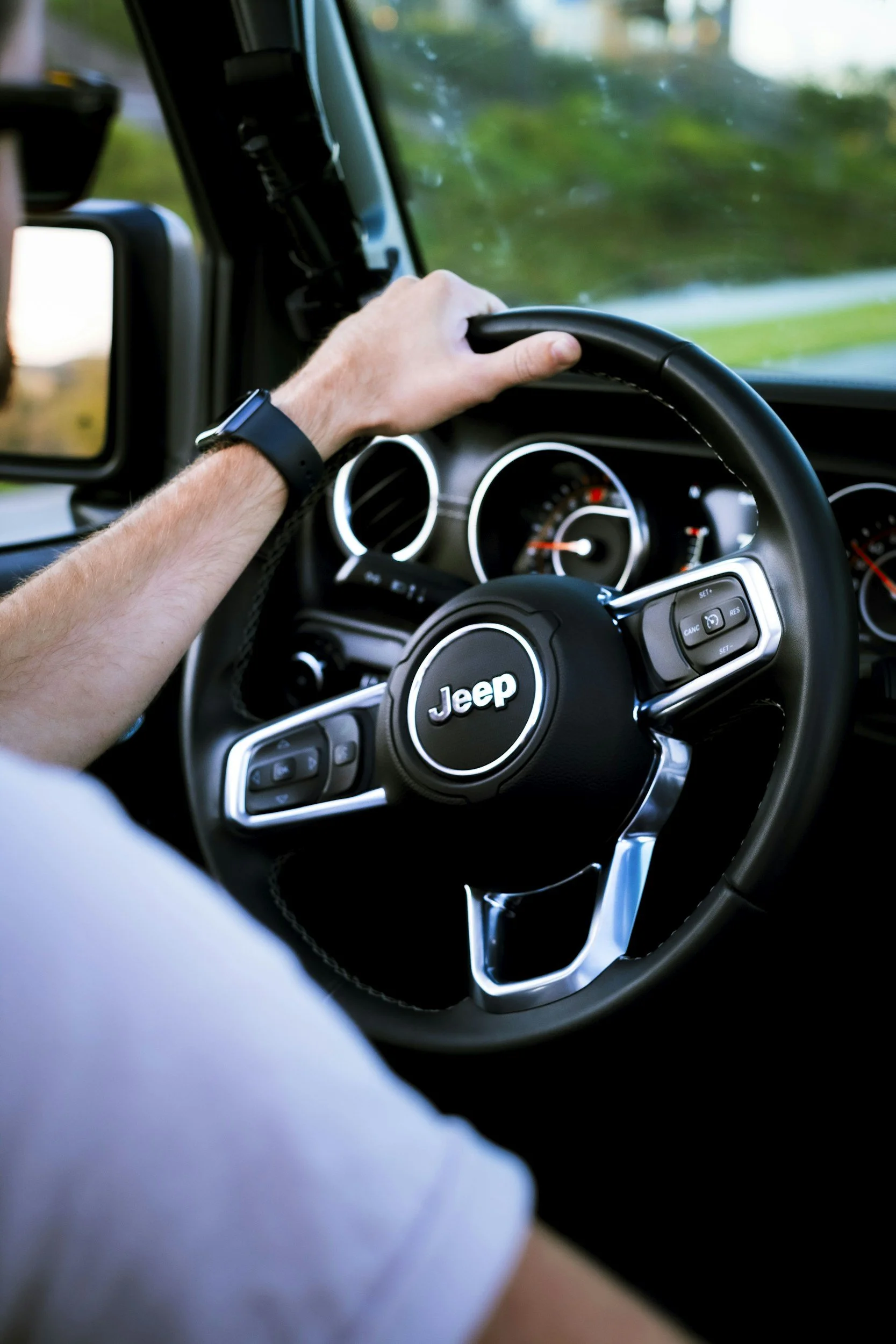 test driving jeep
