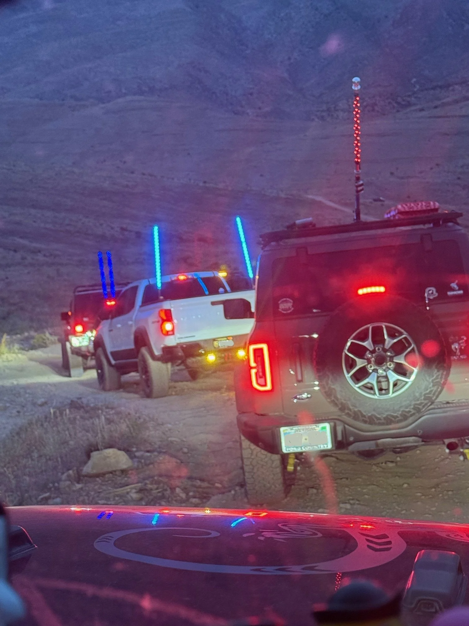 Night run with whip lights