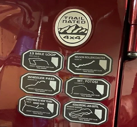 Trail badges from Desert Wranglers