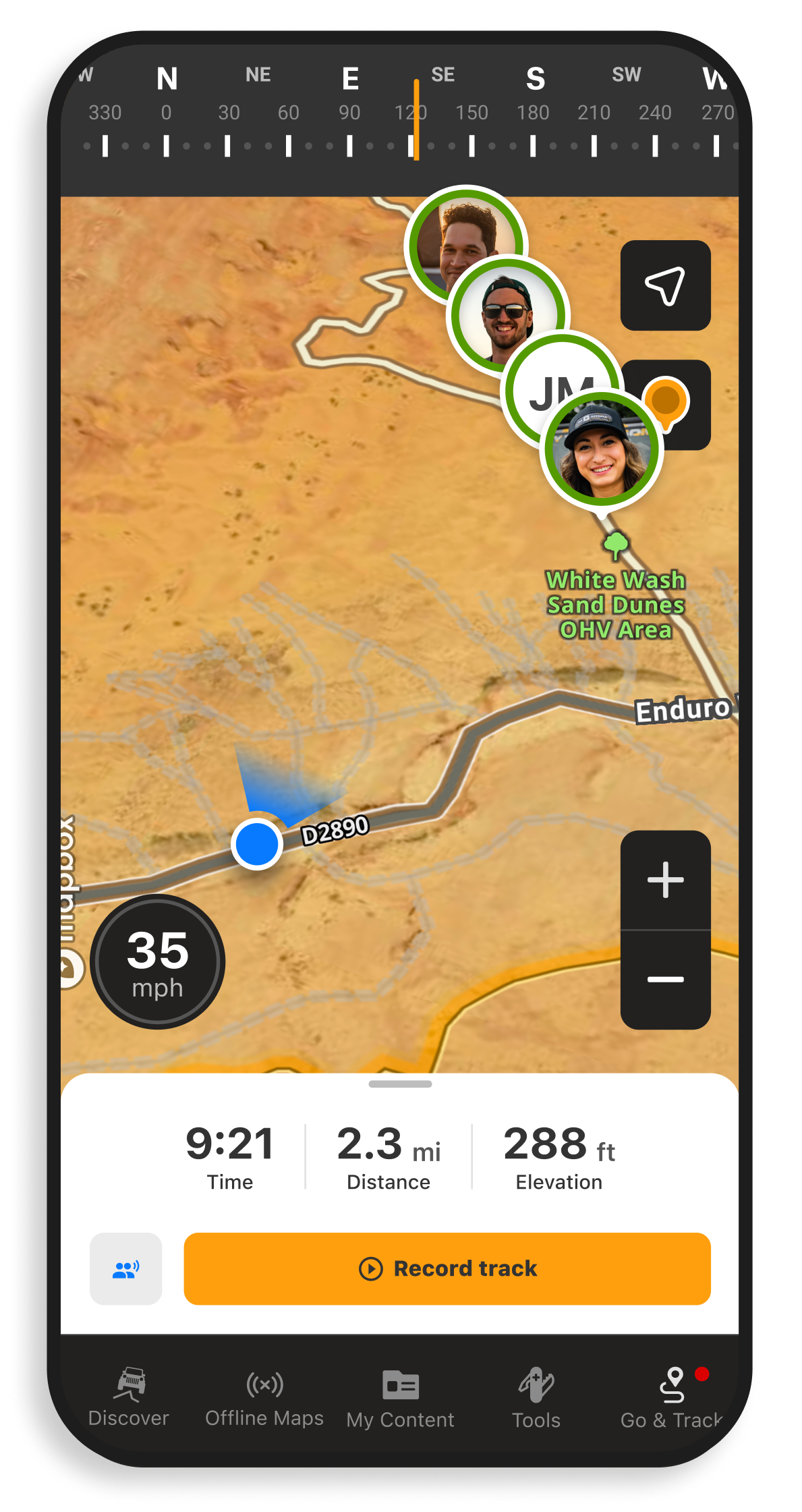 location sharing onX Offroad