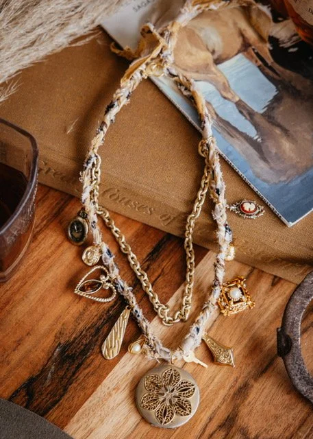 vintage charm bandana necklace