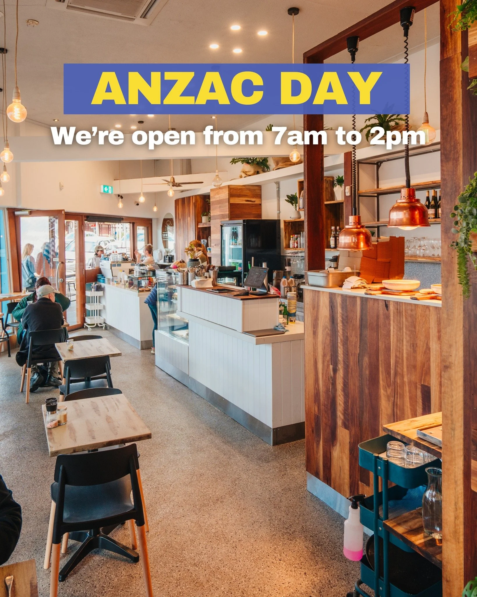 ANZAC Day hours: 7am to 2pm. Stop by for coffee, brunch or lunch and spend the morning with us.

#eatmelbourne #melbournefoodie #melbournefood #melbournebrunch #sandringham
