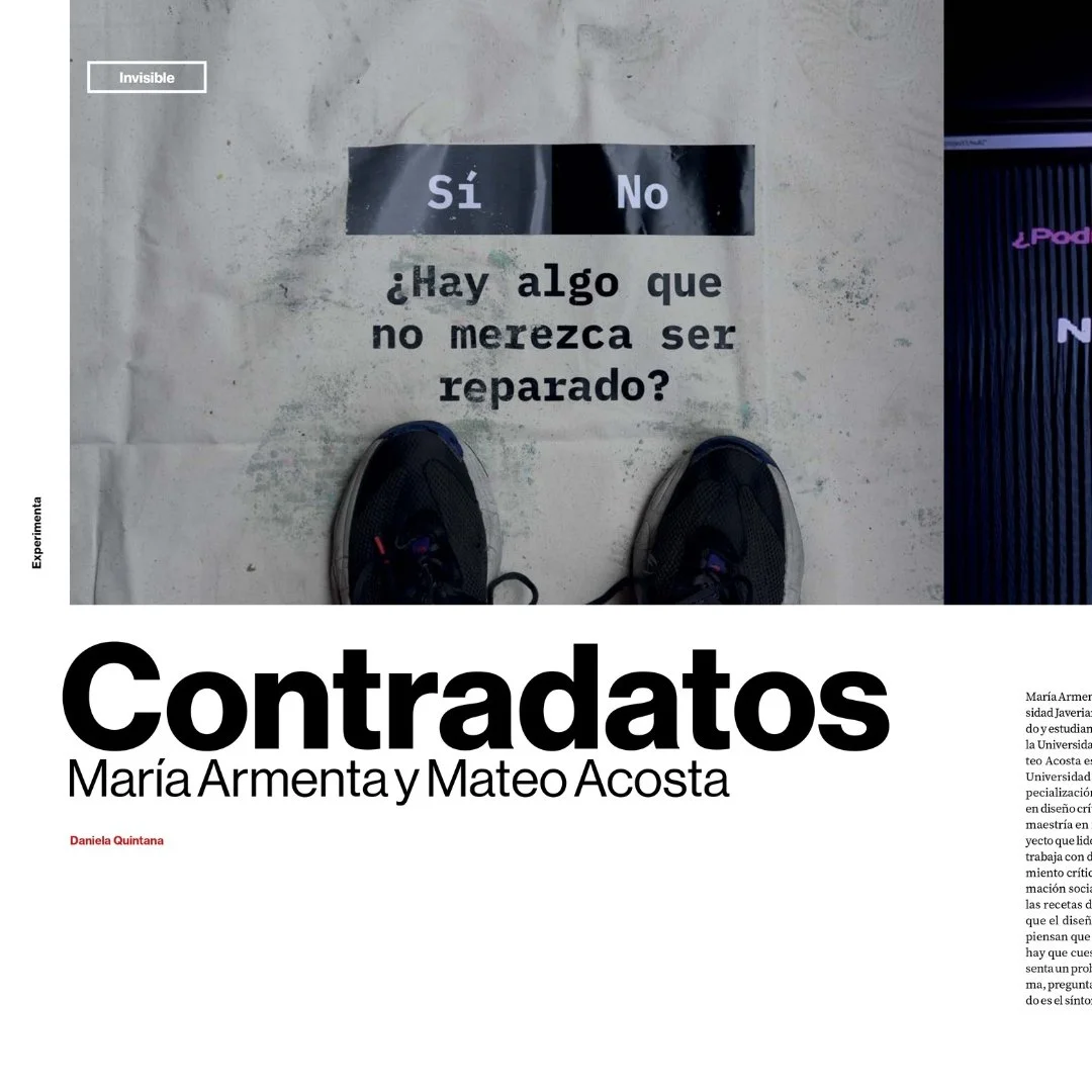 &iexcl;Nos publicaron en la revista Experimenta No.103!

En la entrevista compartimos nuestra perspectiva sobre por qu&eacute; dise&ntilde;amos desde el Sur y una postura cr&iacute;tica frente al Design Thinking y a las metodolog&iacute;as formulista