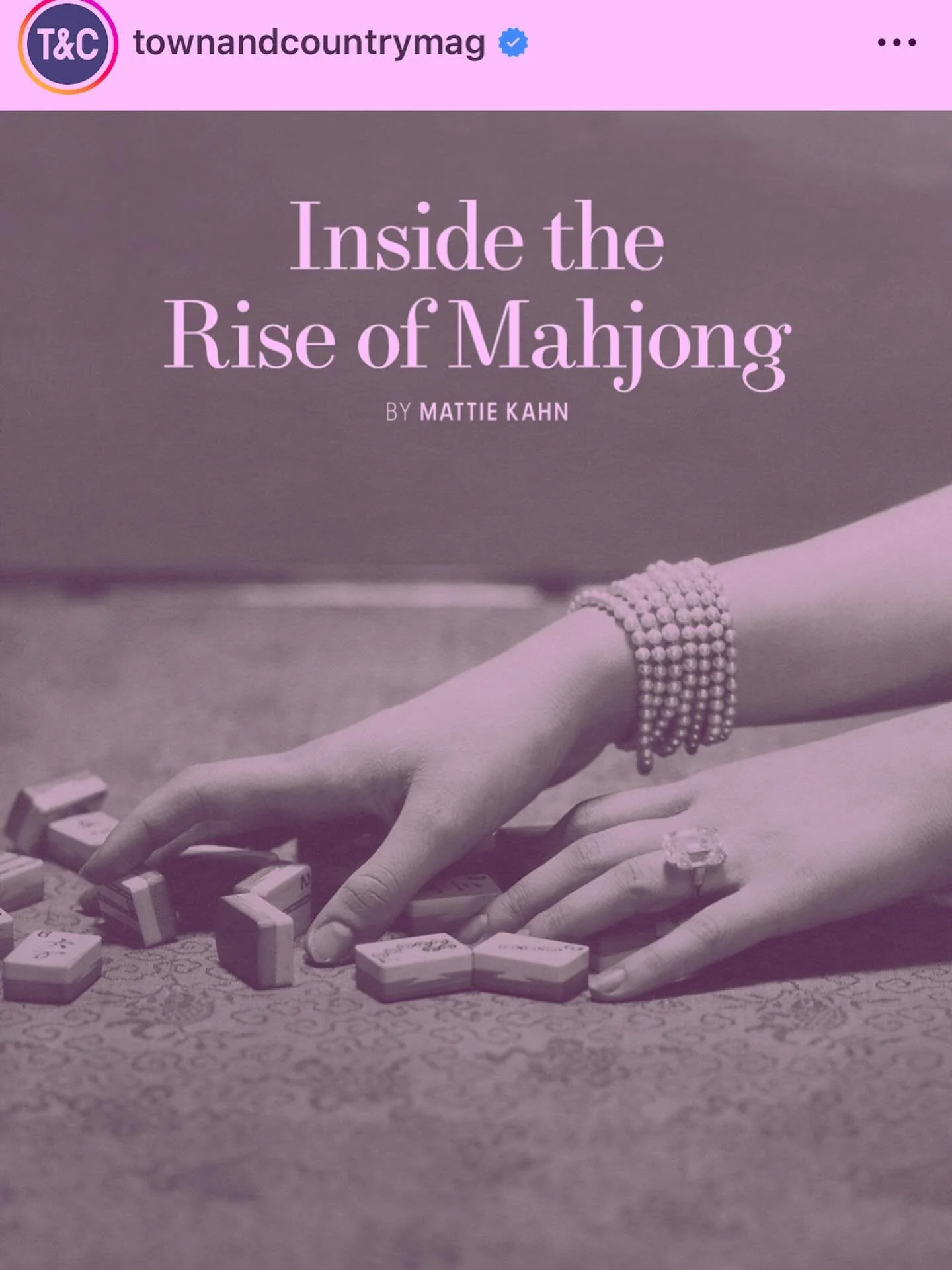 @townandcountrymag is onto something - mahjong&rsquo;s taking over! For Bostonians, now&rsquo;s the perfect time to learn; you can enjoy long games in the sun now and be ready for fierce indoor play when the seasons change. Reach out to schedule your