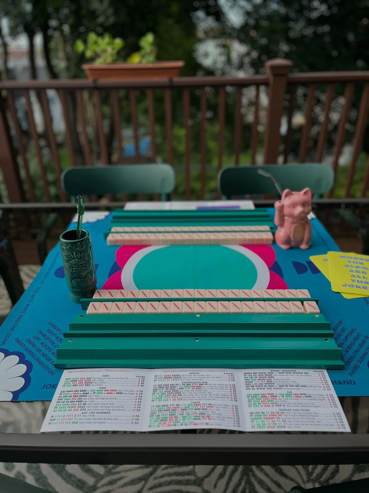 Time for another round of tikis &amp; tiles, but make it Siamese! 

#mahjong #mahjongg #tikisandtiles #mahjbos #bostonmahjong #mahjongboston #mahjonginstructor #mahjongclass #siamesemahjong #boston
