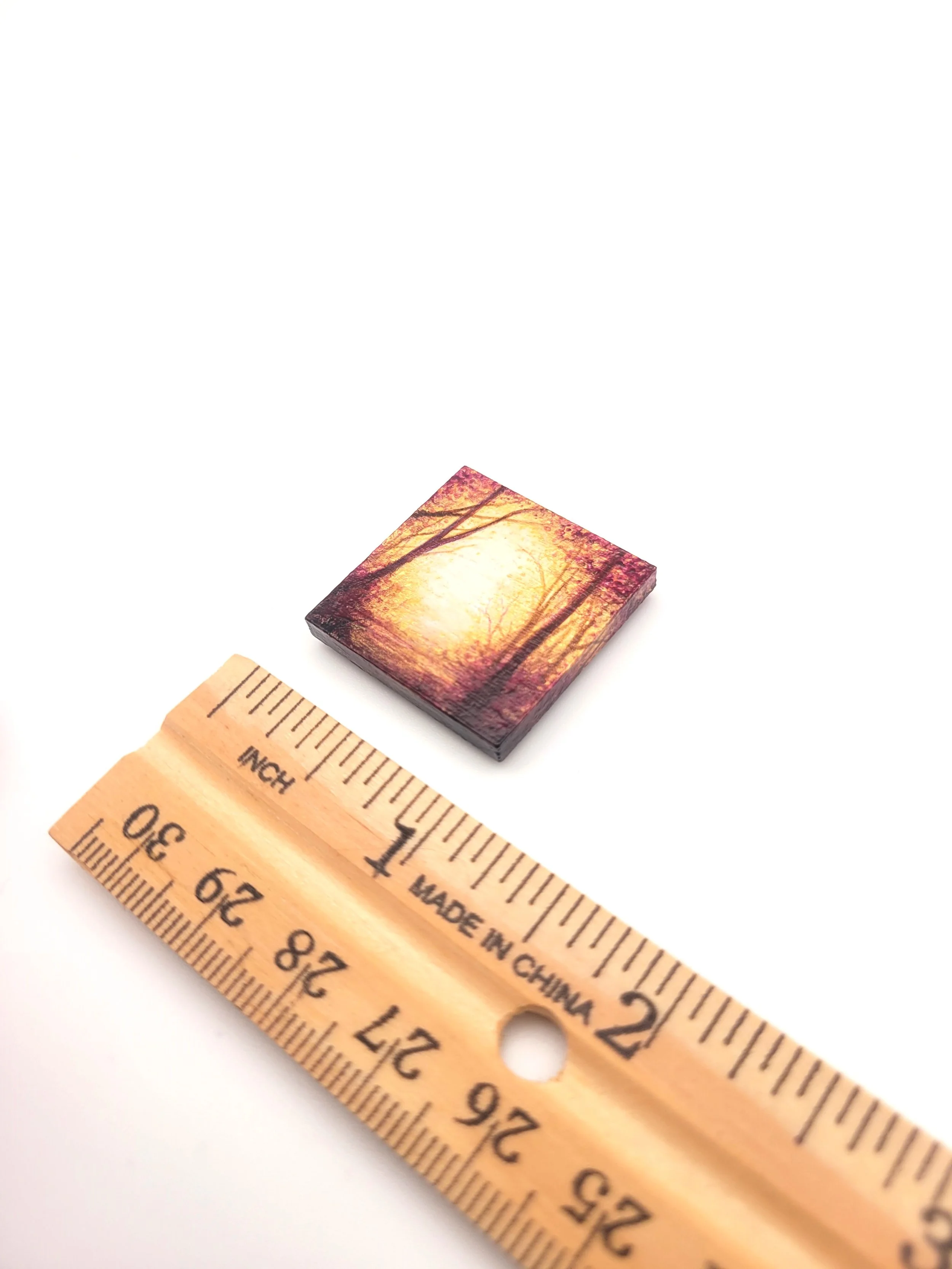 Micro Landscape Painting #20 Metallic miniature for sale