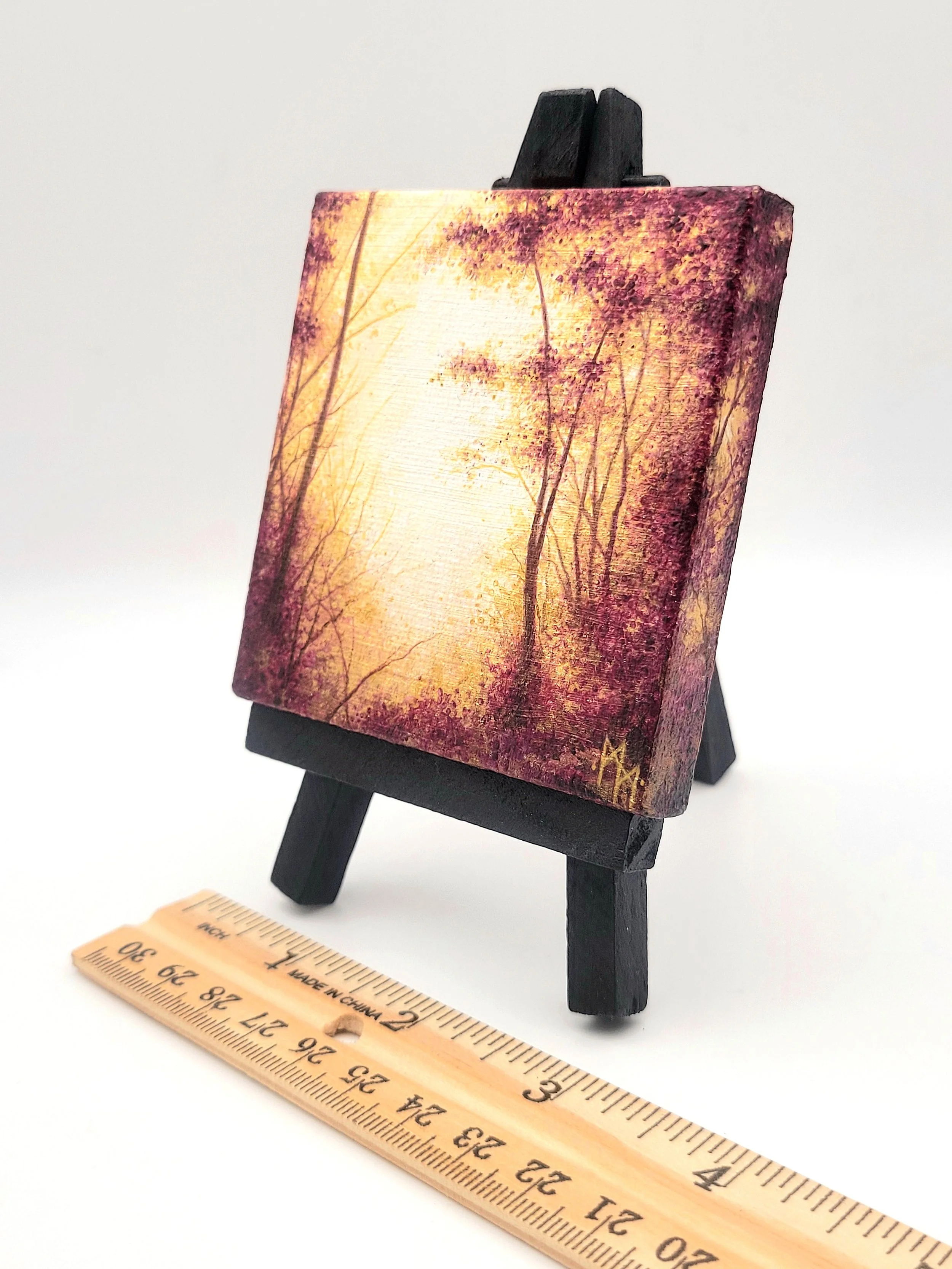 Miniature Landscape Painting #30 metallic purple for sale