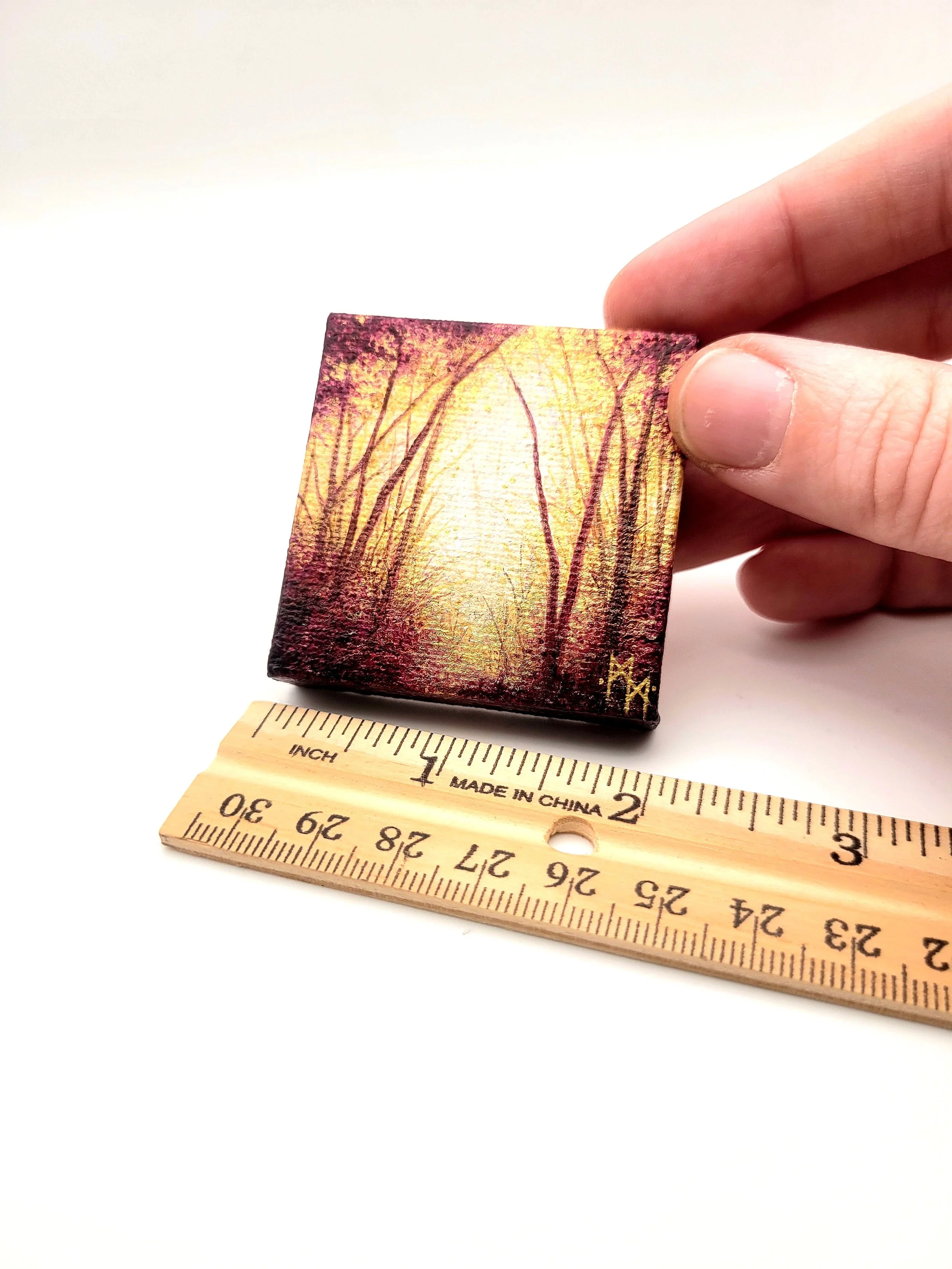 Miniature Landscape Painting #31 metallic purple for sale