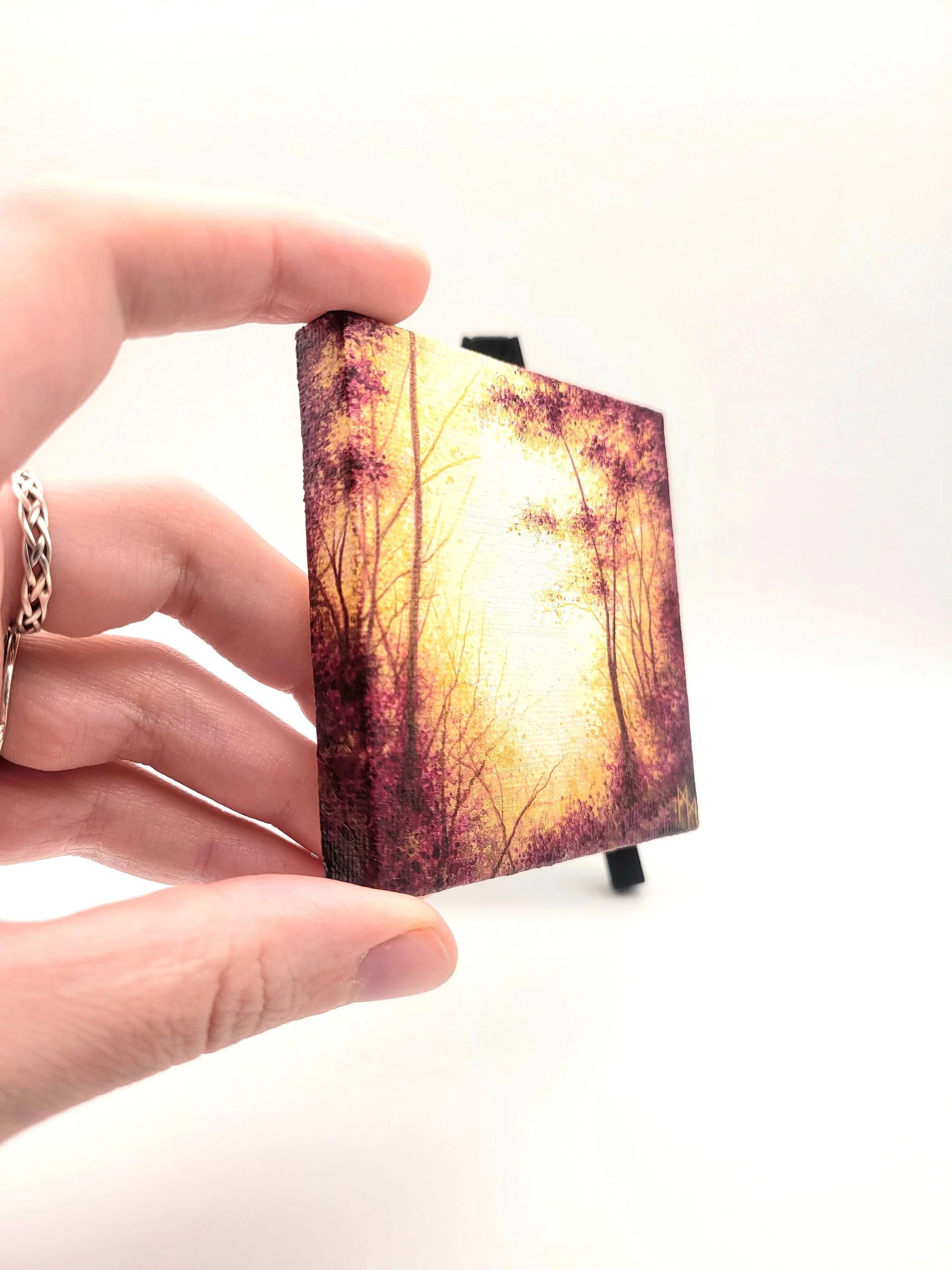 Miniature Landscape Painting #30 metallic purple for sale