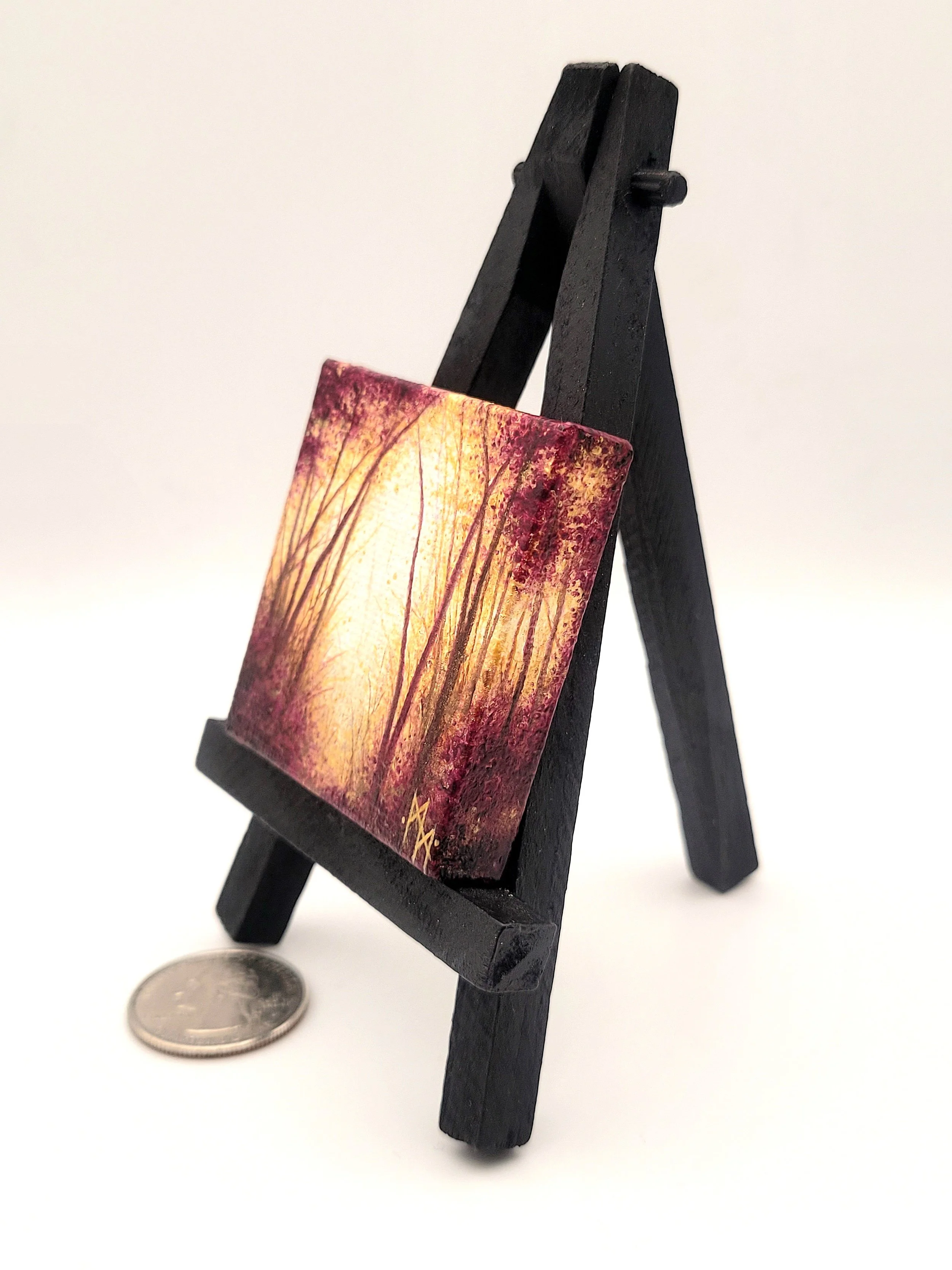 Miniature Landscape Painting #31 metallic purple for sale